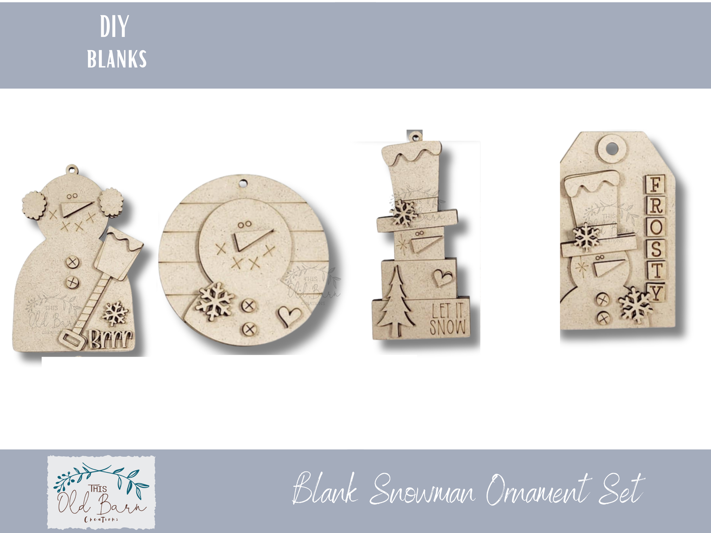 DIY Snowman Ornament Kit – Blank Wood Christmas Craft