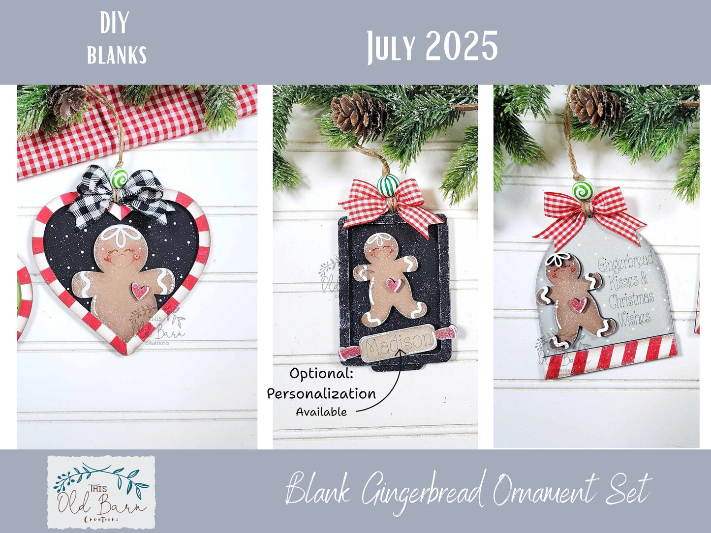 DIY Gingerbread Ornament Kit – Blank Wood Christmas Craft