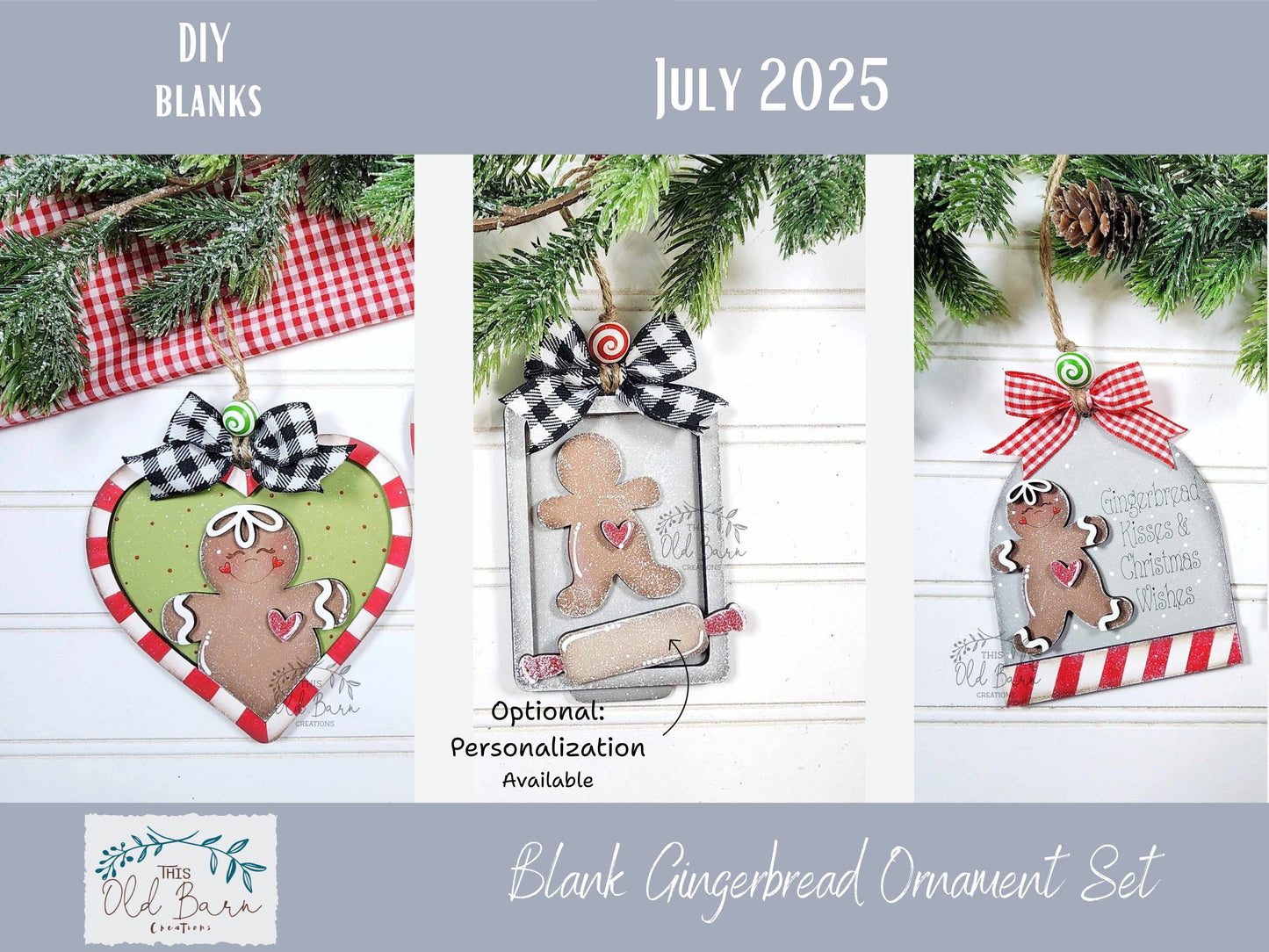 DIY Gingerbread Ornament Kit – Blank Wood Christmas Craft