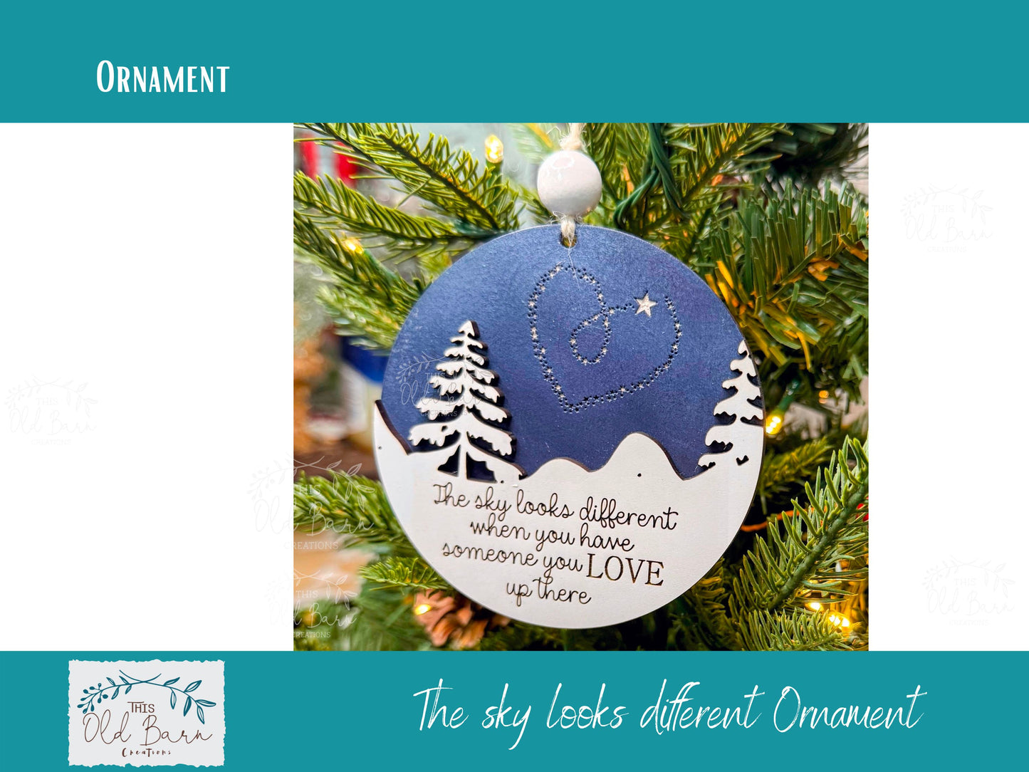 Memorial Christmas Ornament • “The Sky Looks Different When You Have Someone You Love Up There” • Bereavement Gift • Remembrance Ornament • Sympathy Keepsake