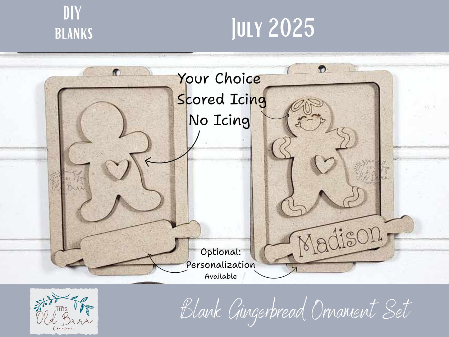 DIY Gingerbread Ornament Kit – Blank Wood Christmas Craft