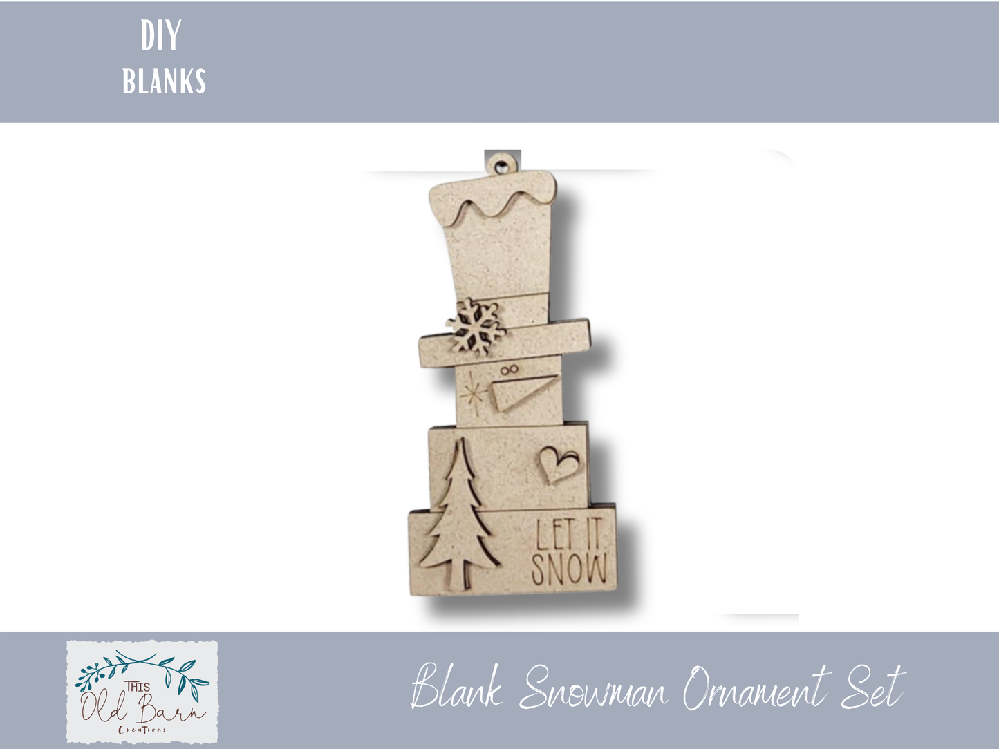 DIY Snowman Ornament Kit – Blank Wood Christmas Craft