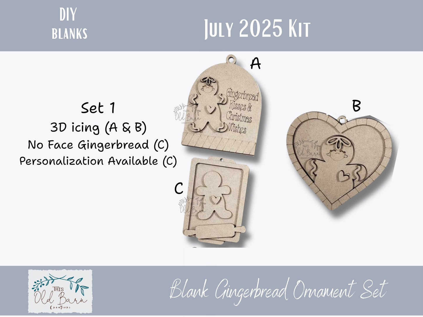 DIY Gingerbread Ornament Kit – Blank Wood Christmas Craft