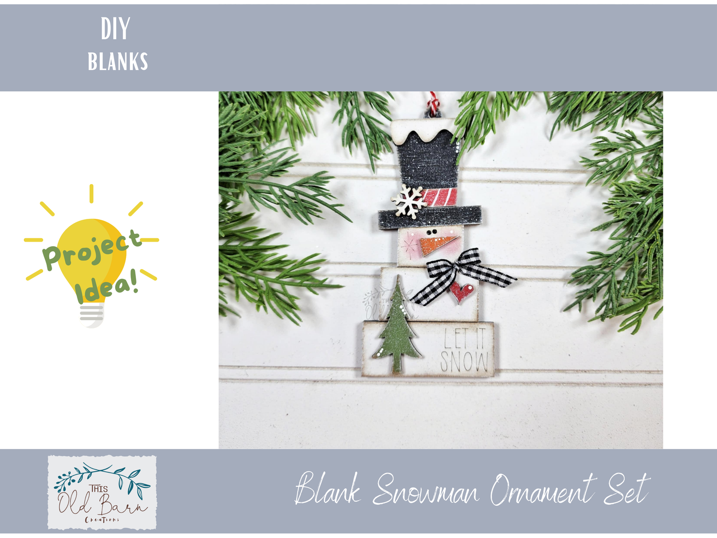 DIY Snowman Ornament Kit – Blank Wood Christmas Craft