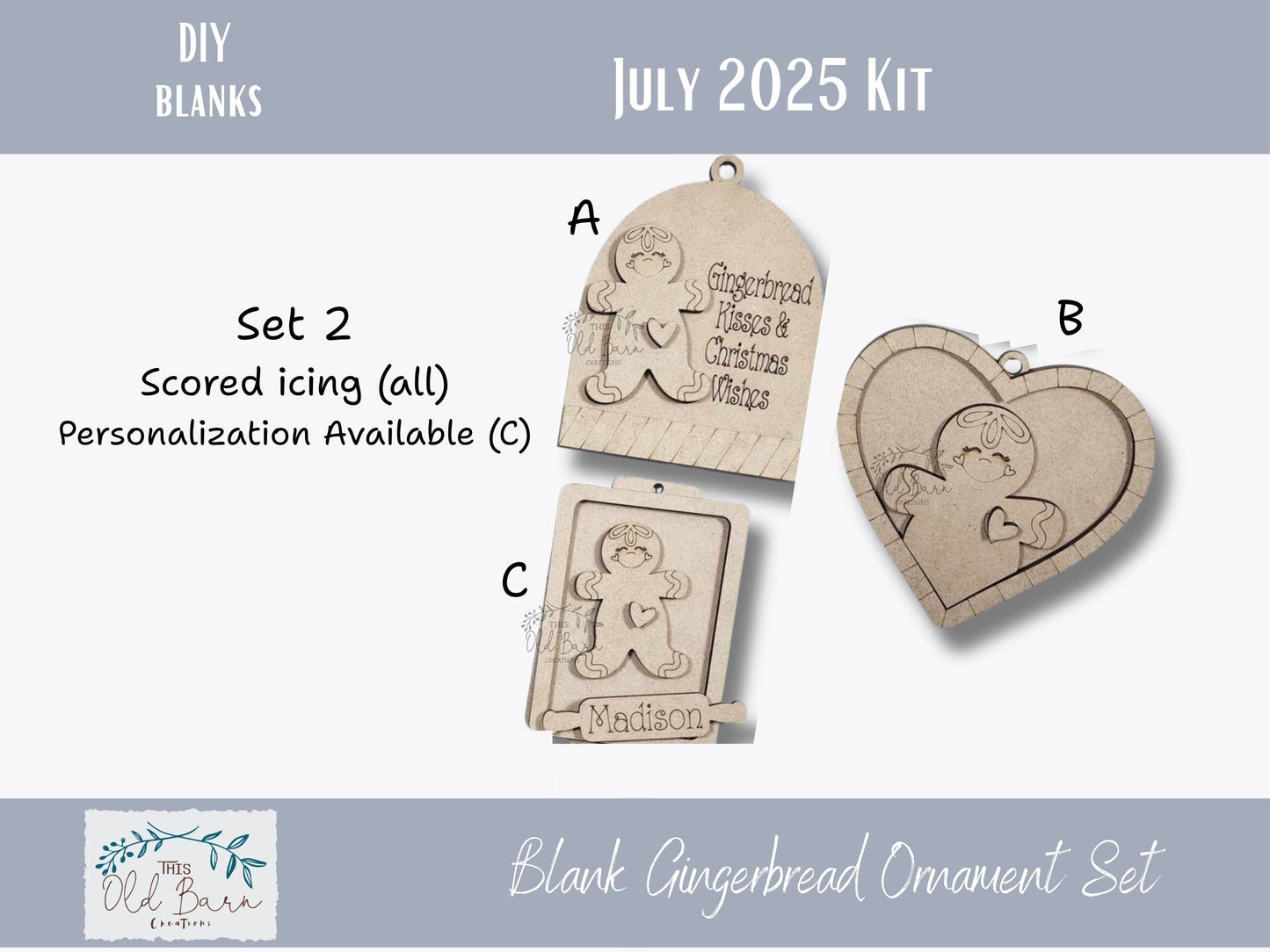 DIY Gingerbread Ornament Kit – Blank Wood Christmas Craft