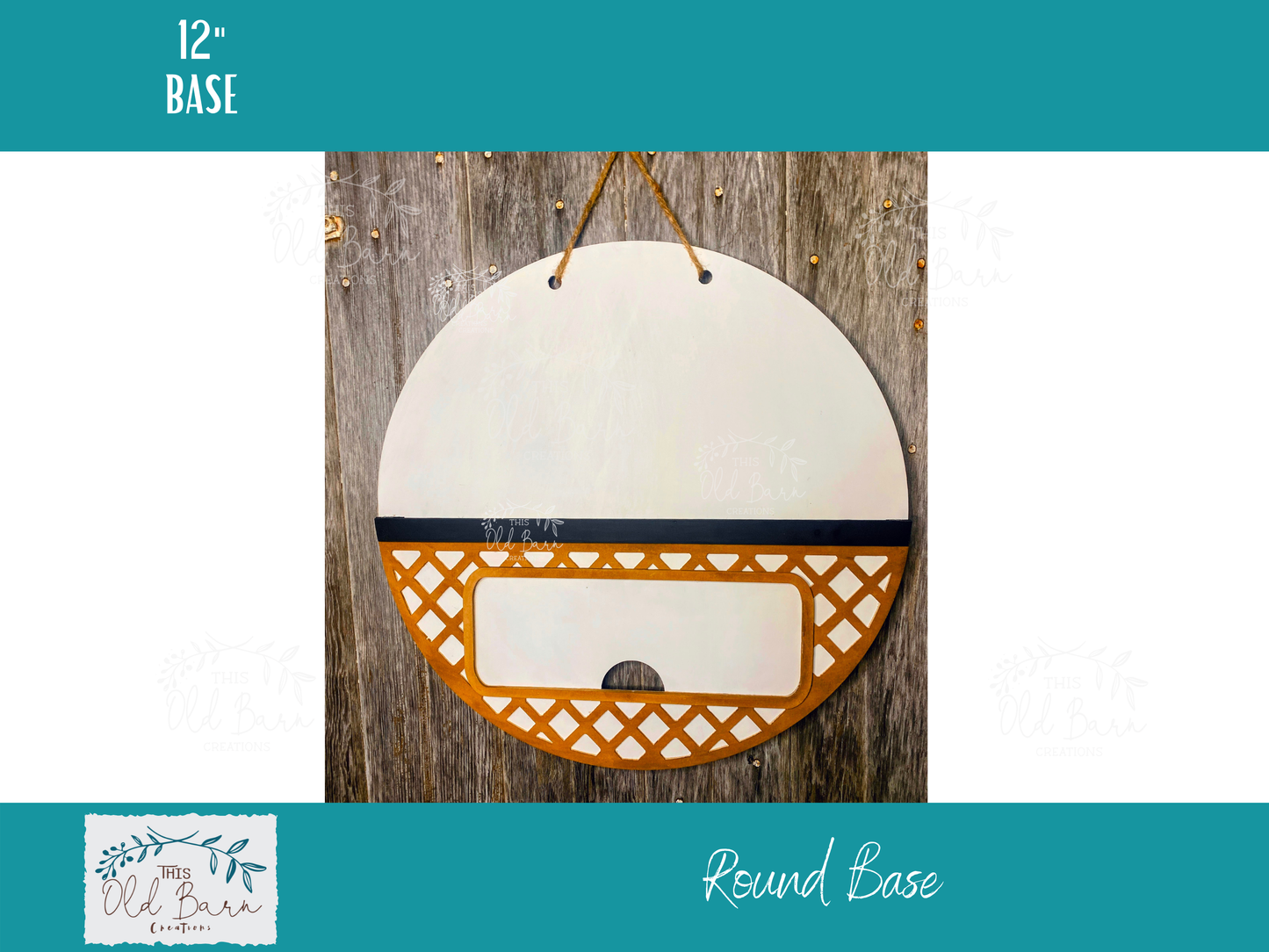 12" Interchangeable Round Base Hanger | Handcrafted Round Base Hanger for Seasonal Inserts