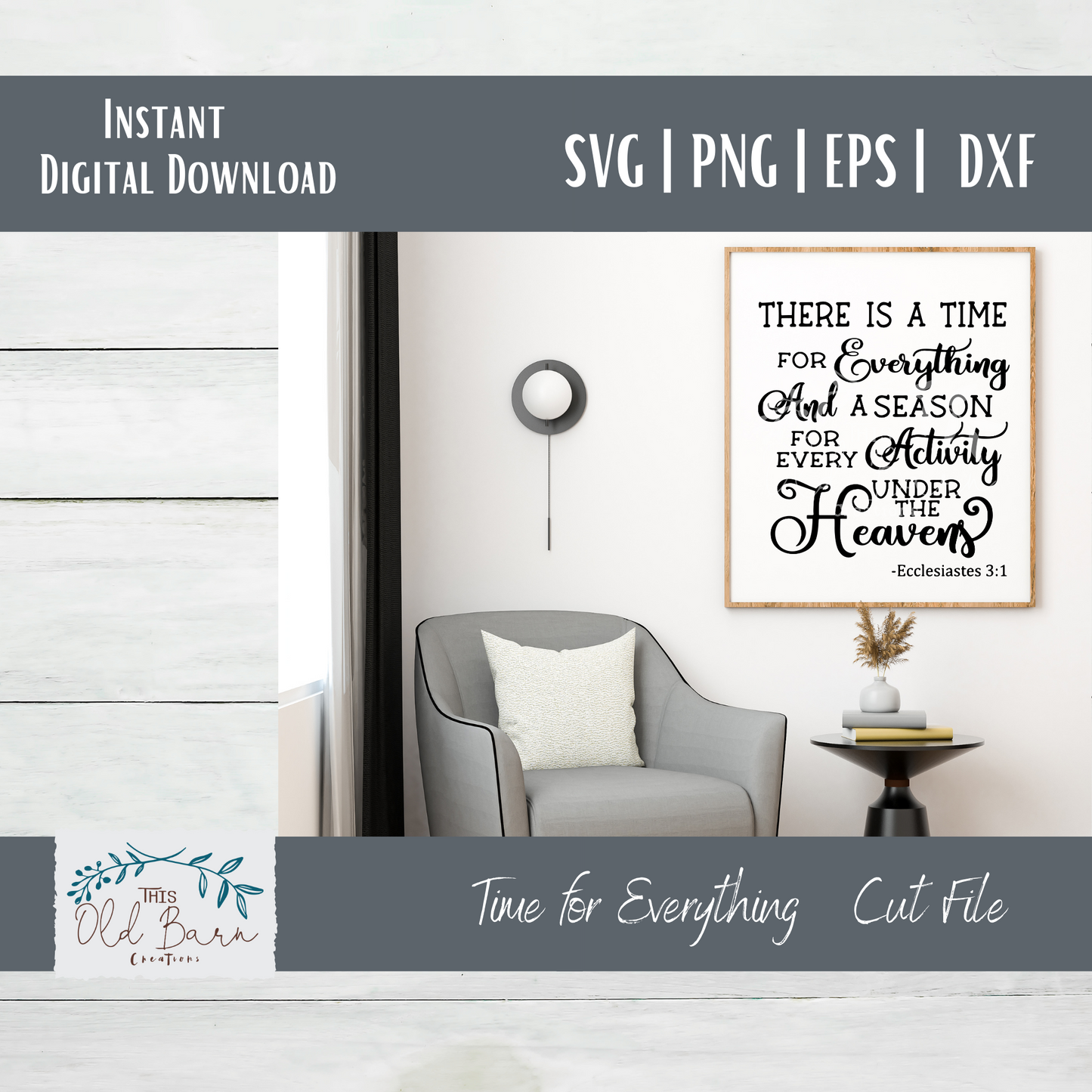 Time for Everything Scripture SVG Instant Download | Cutting File | Stencil File |