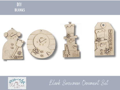 DIY Snowman Ornament Kit – Blank Wood Christmas Craft