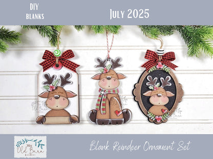DIY Reindeer Ornament Kit – Blank Wood Christmas Craft