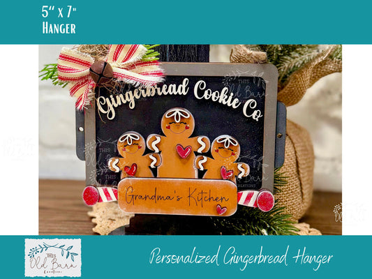 Personalized Gingerbread Cookie Co Sign – 5x7 Handmade Layered Christmas Kitchen Decor | Custom “Grandma’s Kitchen” Laser Cut Gift | Optional Stand