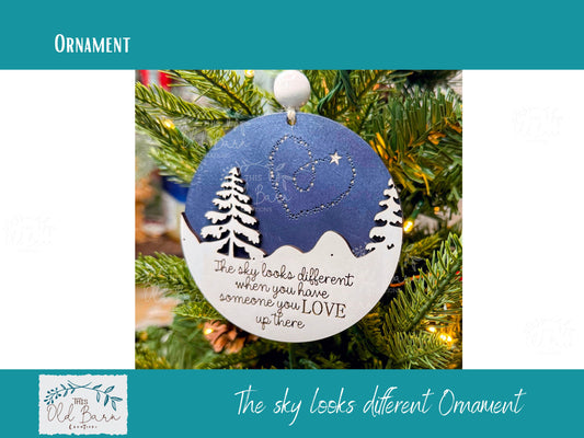 Memorial Christmas Ornament • “The Sky Looks Different When You Have Someone You Love Up There” • Bereavement Gift • Remembrance Ornament • Sympathy Keepsake