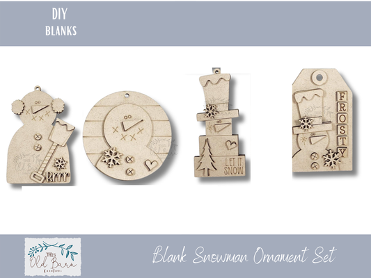 DIY Snowman Ornament Kit – Blank Wood Christmas Craft