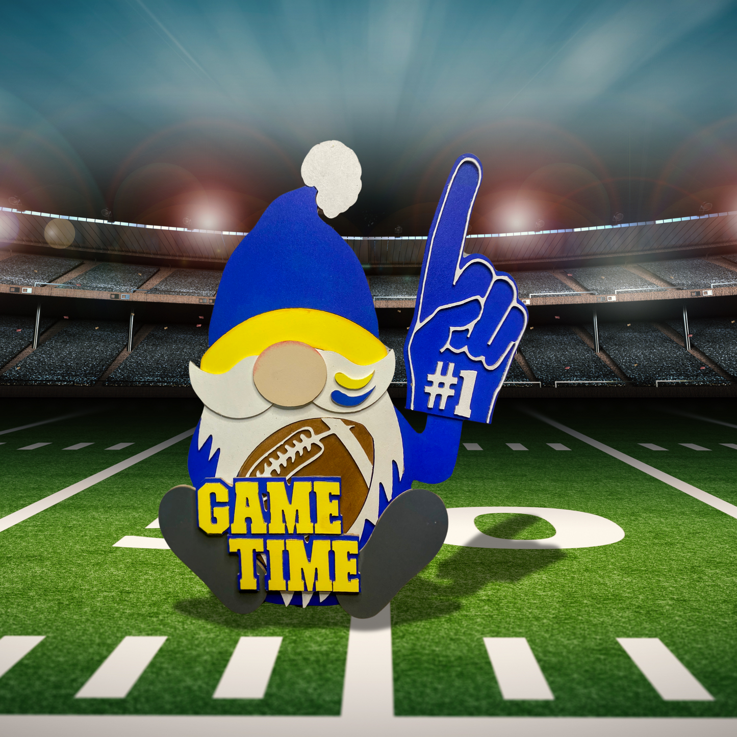 Game Day Gnome - Football Fan Decor Leane | #1 Fan Gnome | Game Time Sports Decoration