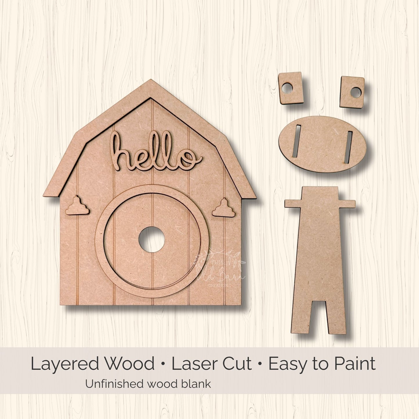 FarmHouse Rounds Barn Frame Base | Interchangeable 3" Round Display | DIY & Finished Options