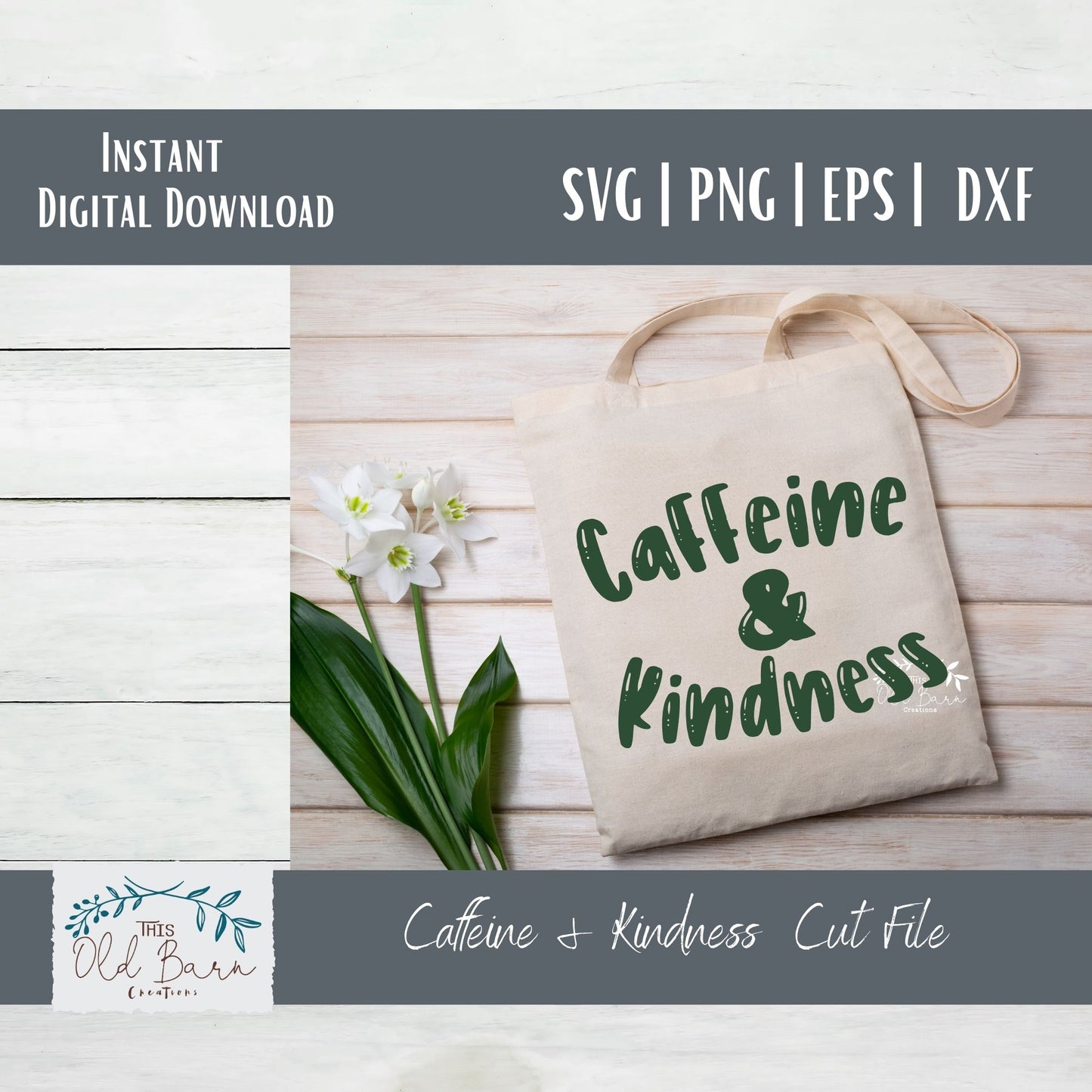 Caffeine & Kindness Digital Download | Cutting File | Stencil File |