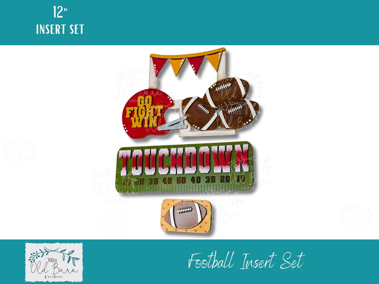 Hand-Painted Football Truck Insert Set – Custom Team Colors | Fits Truck, Camper, Bread Board & Round Bases