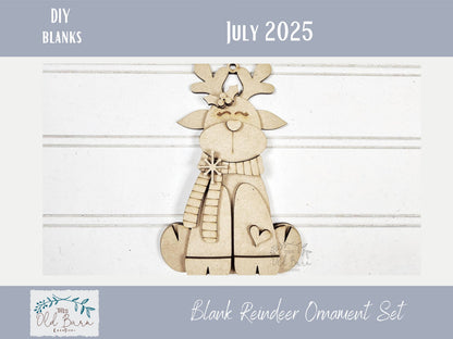 DIY Reindeer Ornament Kit – Blank Wood Christmas Craft