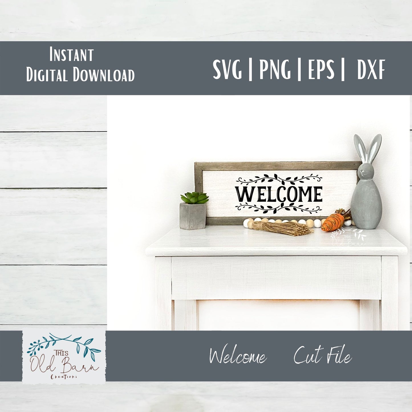 Welcome Vine Digital Download | Cutting File | Stencil File |