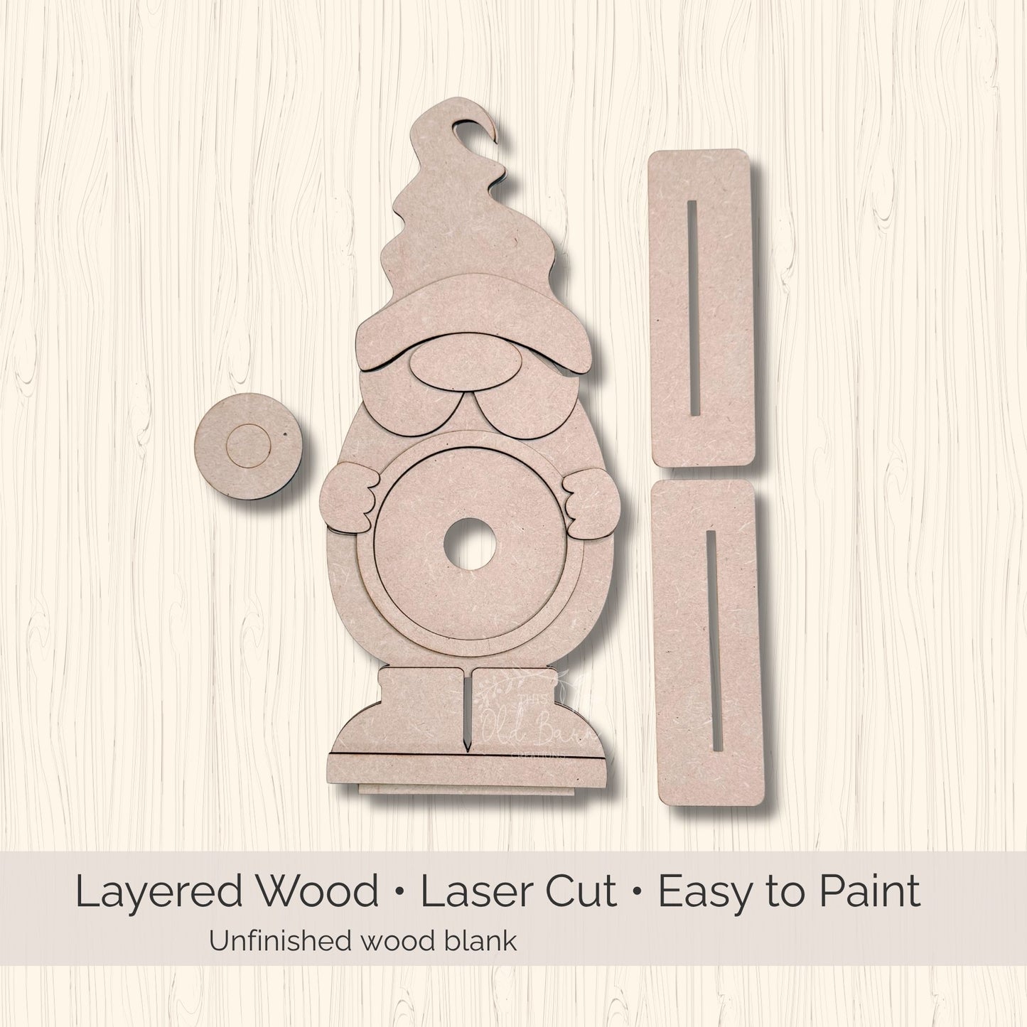 FarmHouse Rounds Gnome Base DIY Kit | Paint Your Own Interchangeable Decor