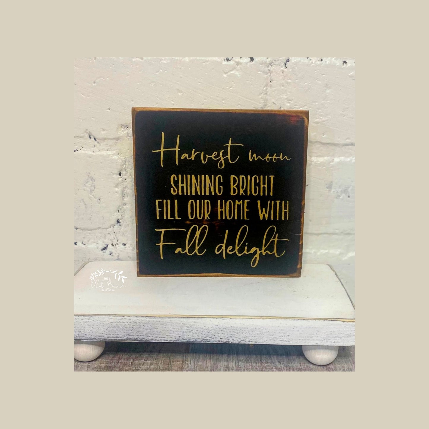 Rustic Harvest Moon Mini Sign | Rustic Fall Mini Sign