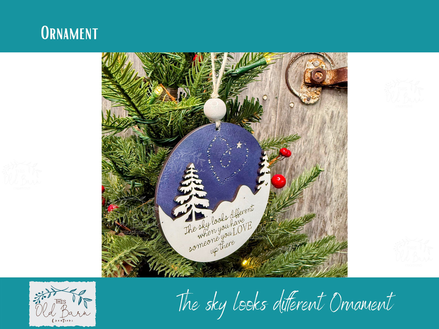Memorial Christmas Ornament • “The Sky Looks Different When You Have Someone You Love Up There” • Bereavement Gift • Remembrance Ornament • Sympathy Keepsake