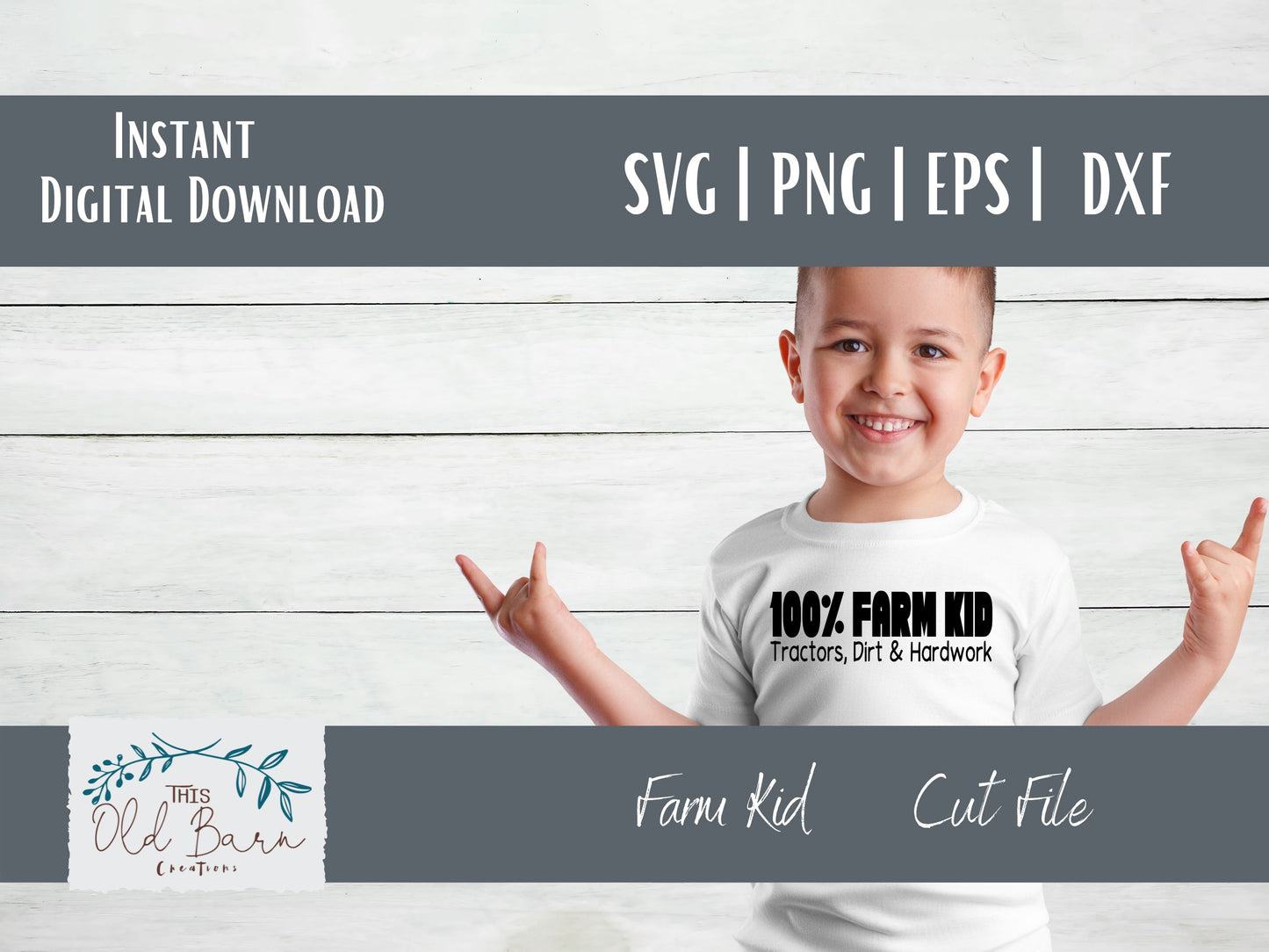 100% Farm Kid Digital Download | Cutting File | Stencil File |