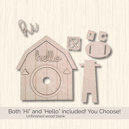 FarmHouse Rounds Barn Frame Base | Interchangeable 3" Round Display | DIY & Finished Options