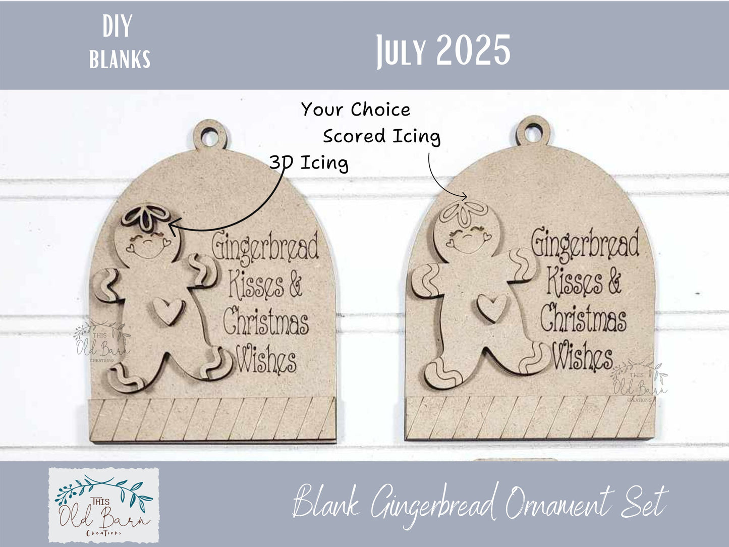 DIY Gingerbread Ornament Kit – Blank Wood Christmas Craft
