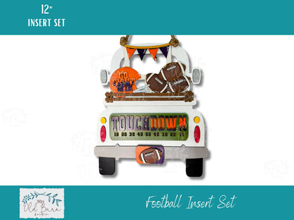 Hand-Painted Football Truck Insert Set – Custom Team Colors | Fits Truck, Camper, Bread Board & Round Bases
