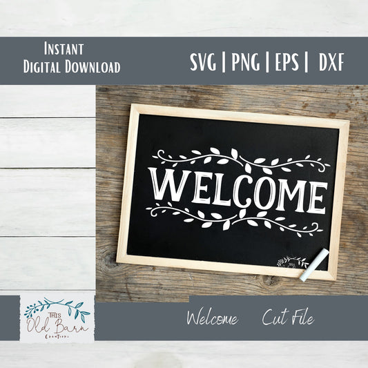 Welcome Vine Digital Download | Cutting File | Stencil File |