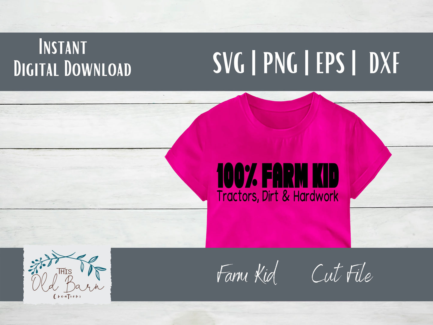 100% Farm Kid Digital Download | Cutting File | Stencil File |