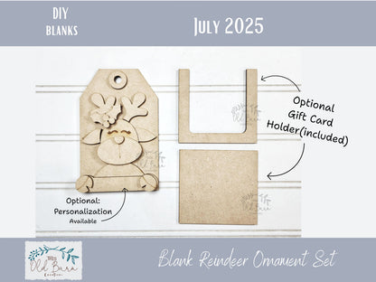 DIY Reindeer Ornament Kit – Blank Wood Christmas Craft
