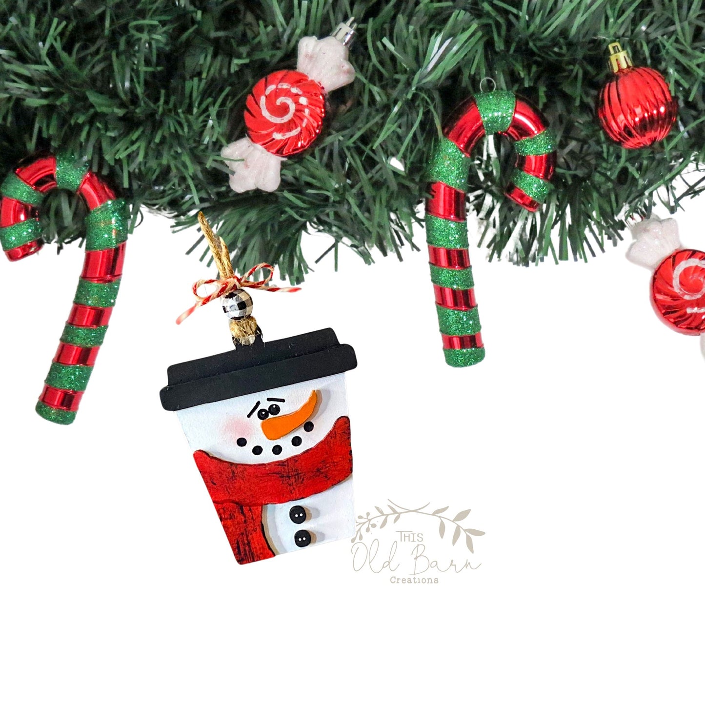 Latte Snowman Ornament Gift Card Holder