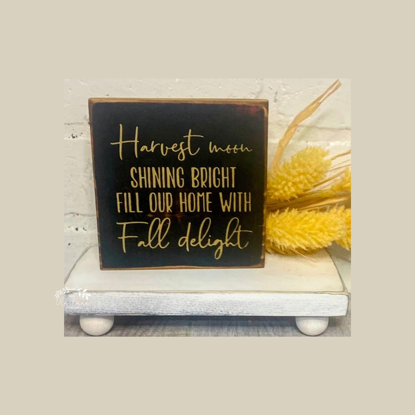 Rustic Harvest Moon Mini Sign | Rustic Fall Mini Sign