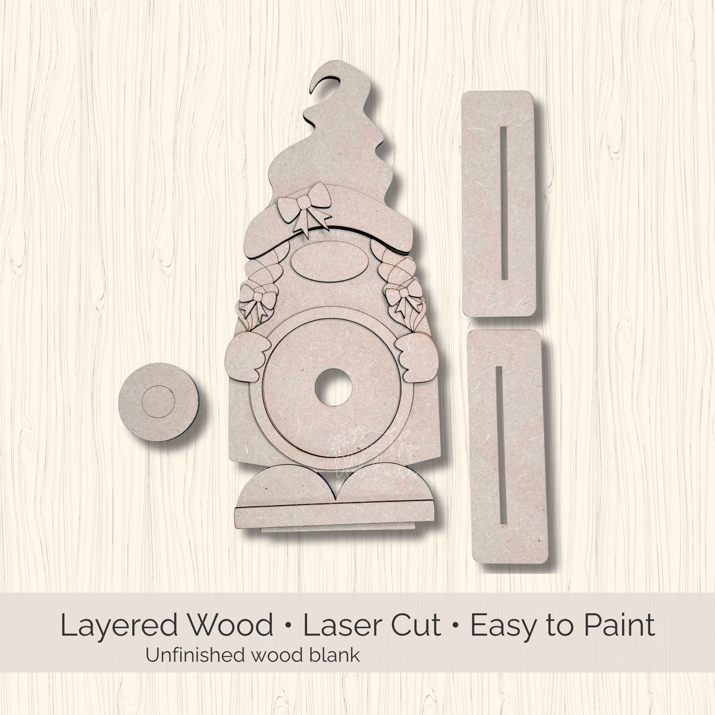 FarmHouse Rounds Gnome Base DIY Kit | Paint Your Own Interchangeable Decor