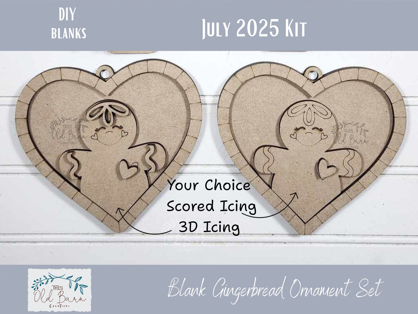 DIY Gingerbread Ornament Kit – Blank Wood Christmas Craft