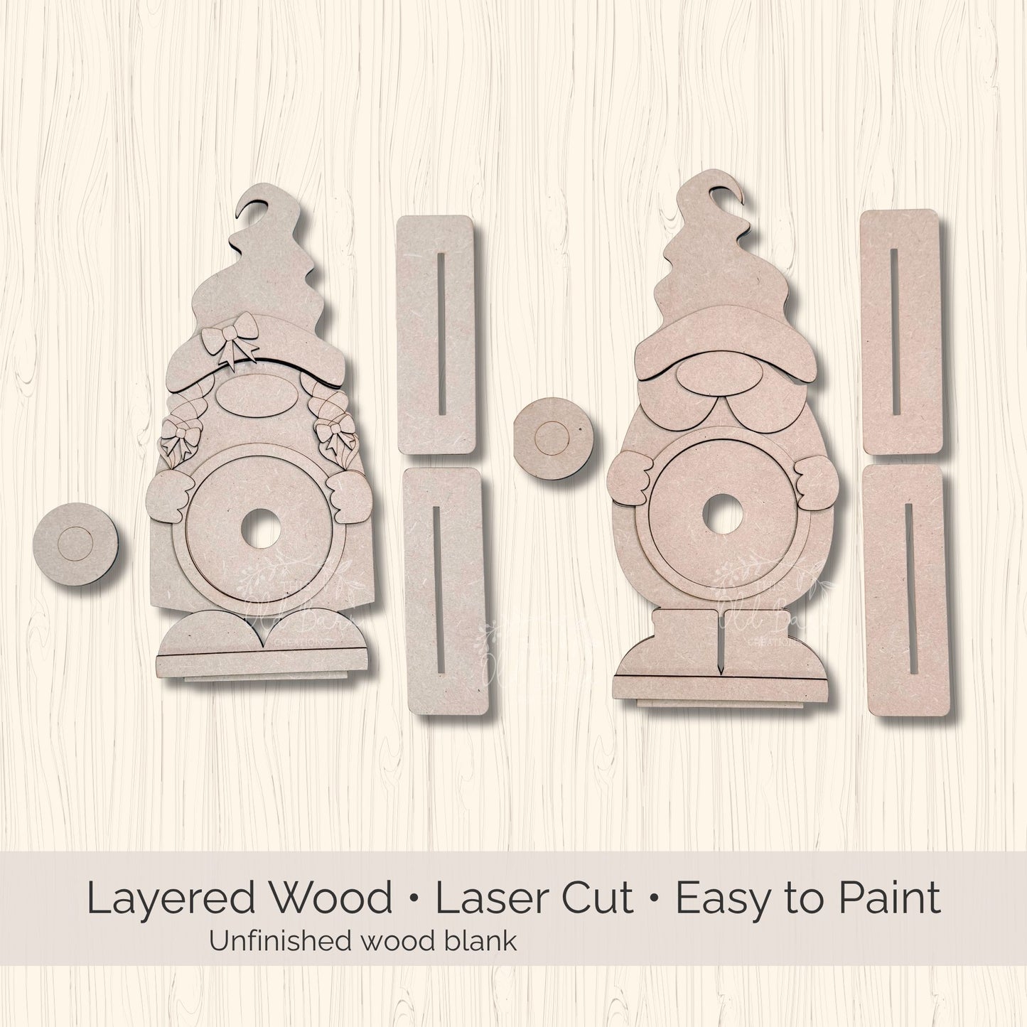 FarmHouse Rounds Gnome Base DIY Kit | Paint Your Own Interchangeable Decor