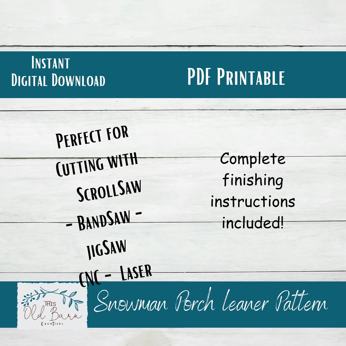 Snowman Porch Leaner Instant Download Printable E-Pattern