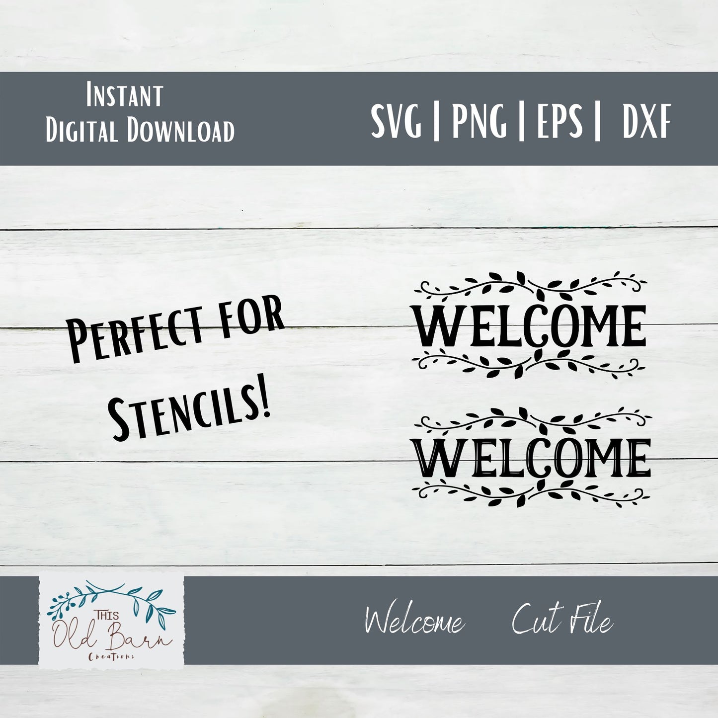 Welcome Vine Digital Download | Cutting File | Stencil File |