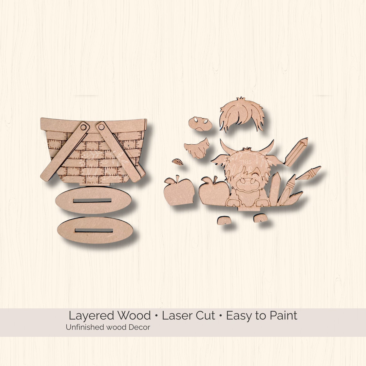 Mini Basket DIY Blanks | Highland Cow & Gnome Inserts