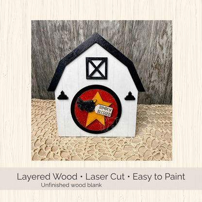 FarmHouse Rounds Barn Frame Base | Interchangeable 3" Round Display | DIY & Finished Options