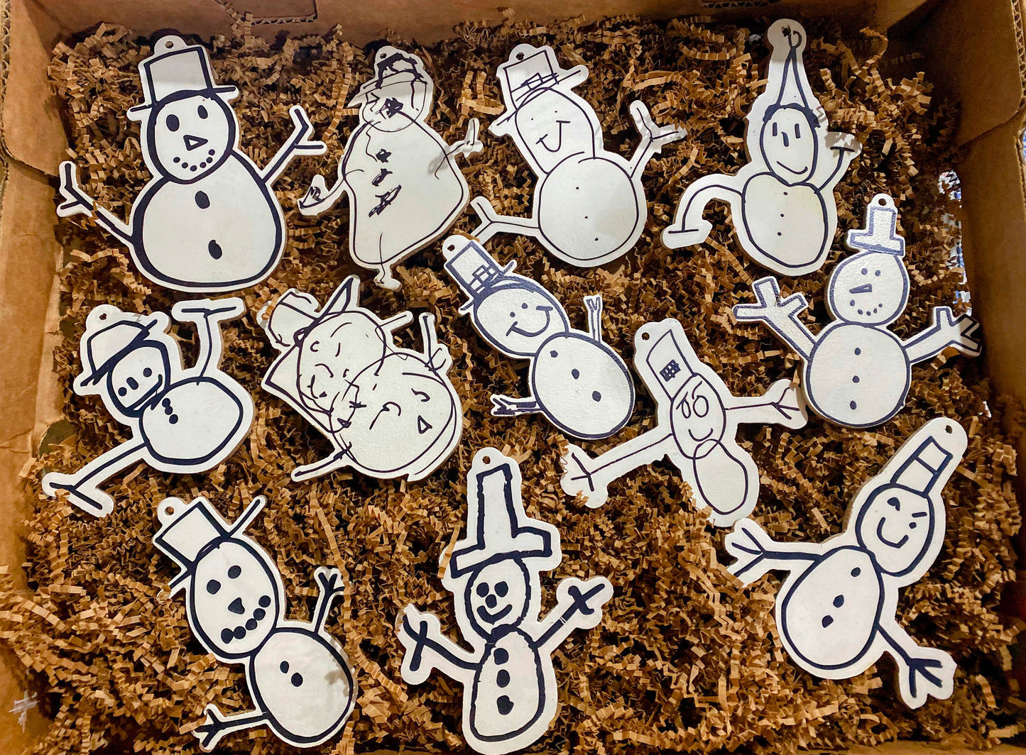 Your Child's Snowman Drawing Ornament | Keepsake Snowman Ornament