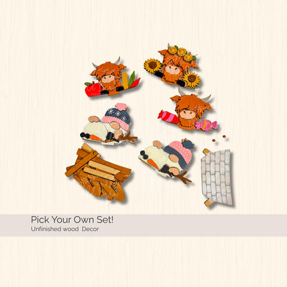 Mini Basket DIY Blanks | Highland Cow & Gnome Inserts