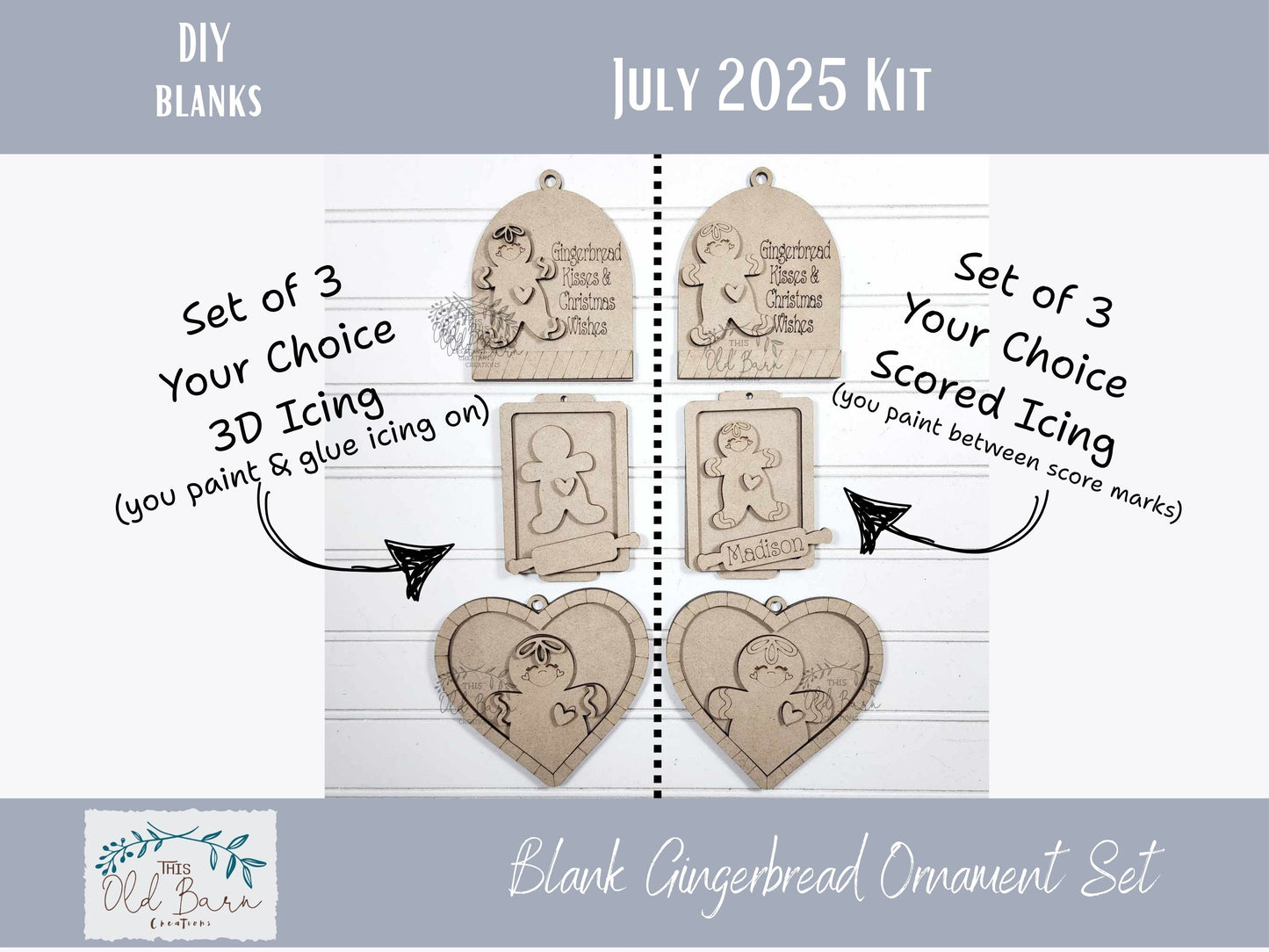DIY Gingerbread Ornament Kit – Blank Wood Christmas Craft