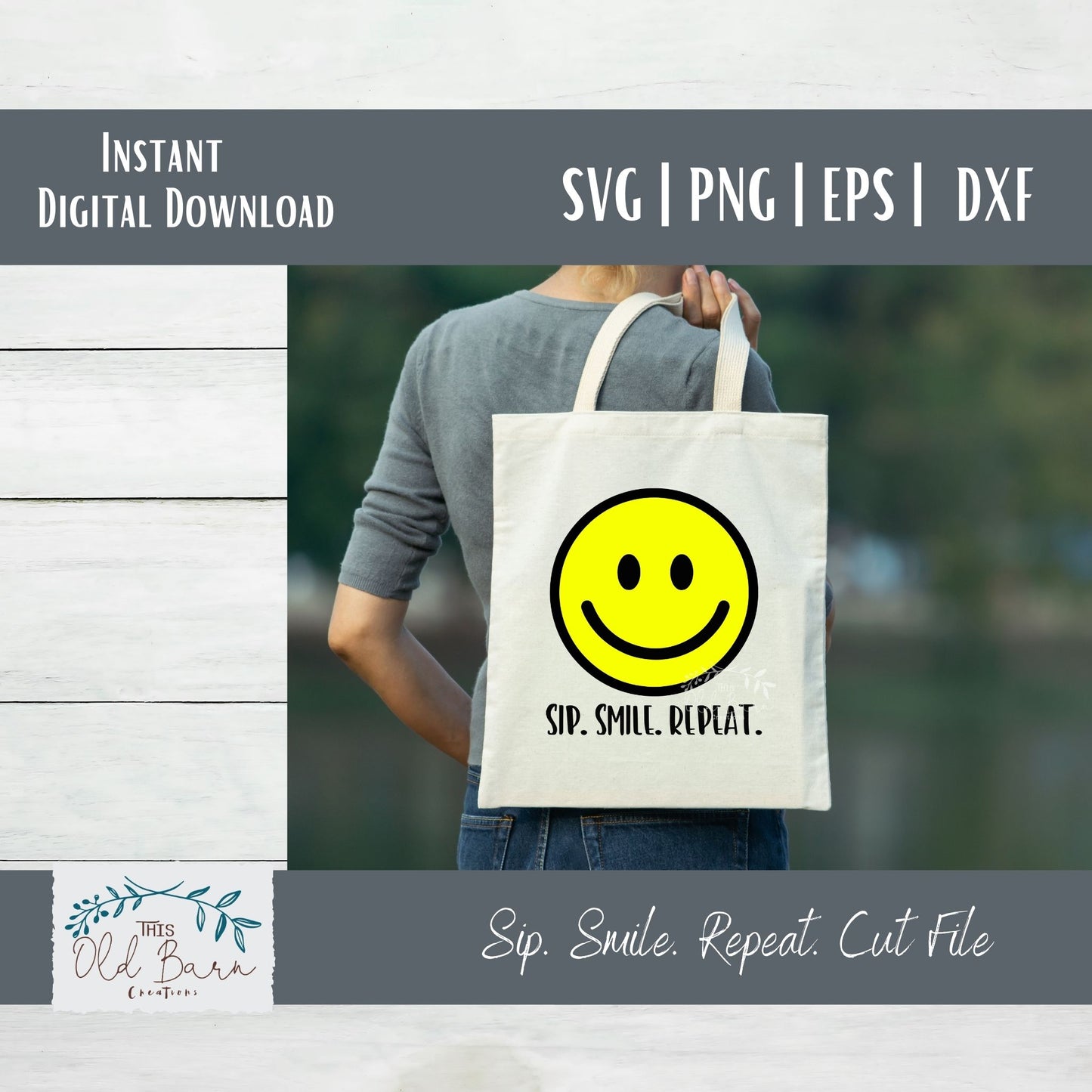 Sip. Smile. Repeat. Digital Download | Cutting File | Stencil File |