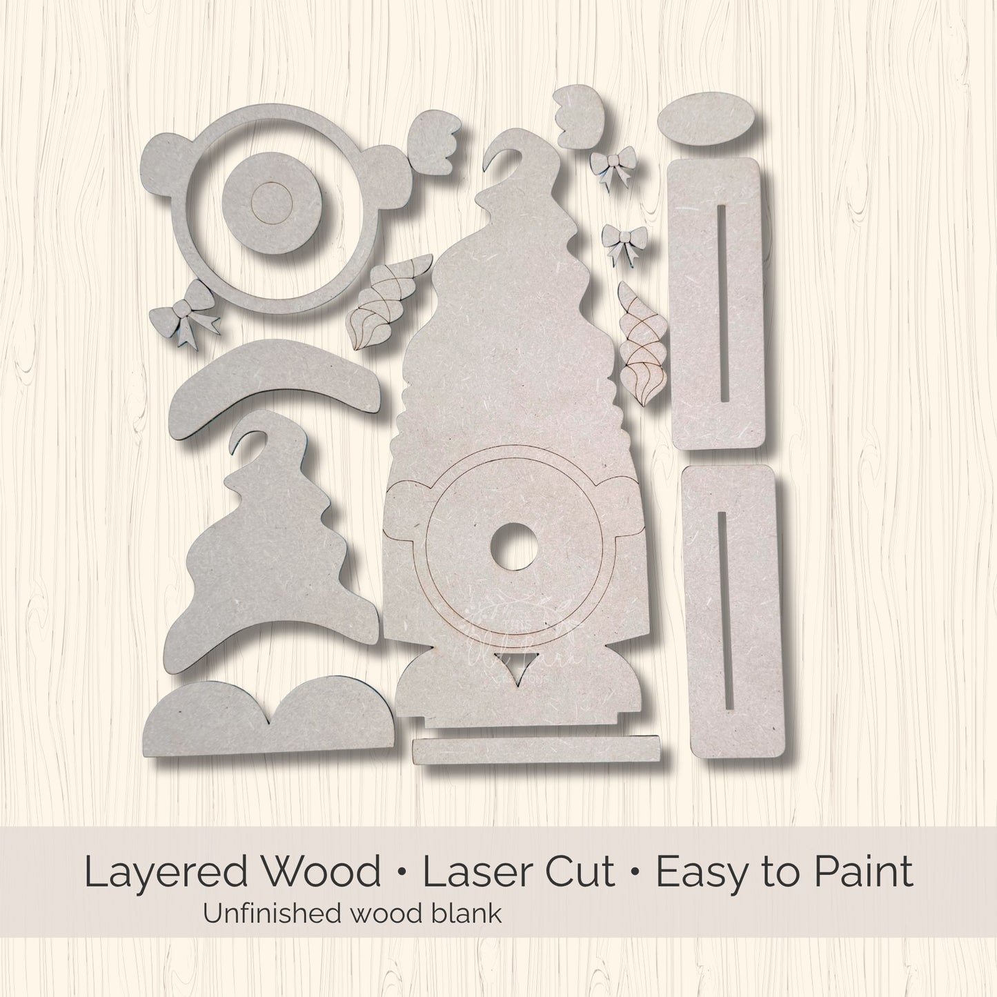 FarmHouse Rounds Gnome Base DIY Kit | Paint Your Own Interchangeable Decor