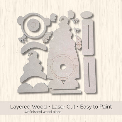 FarmHouse Rounds Gnome Base DIY Kit | Paint Your Own Interchangeable Decor