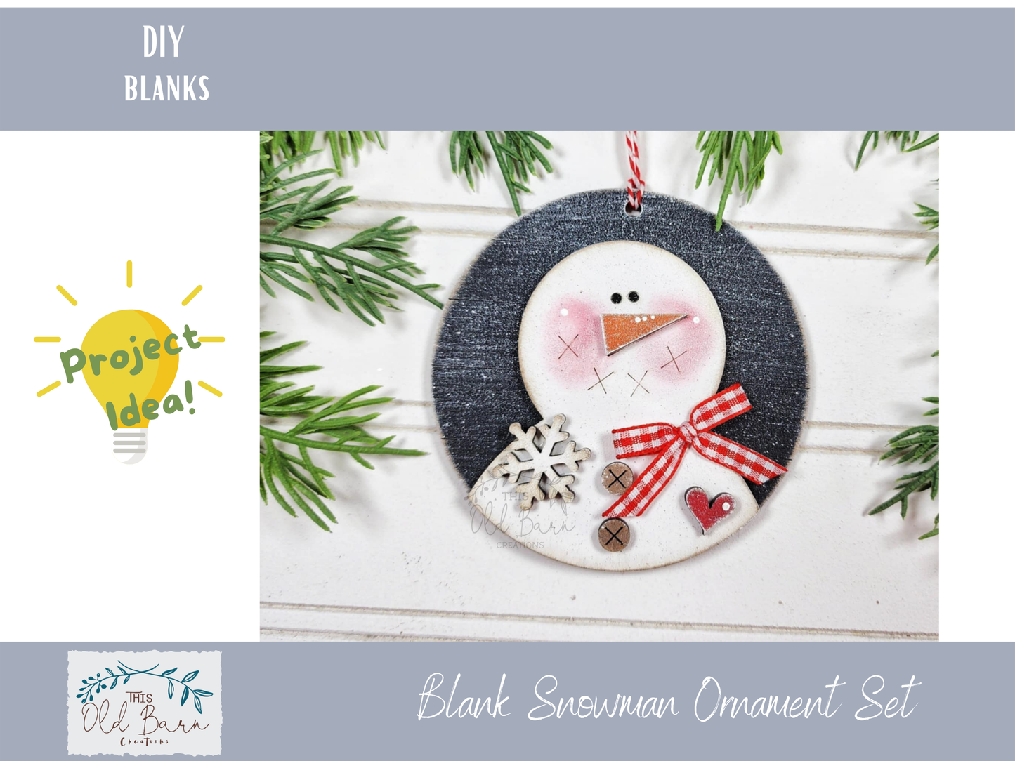 DIY Snowman Ornament Kit – Blank Wood Christmas Craft