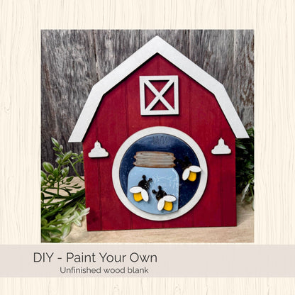 FarmHouse Rounds Barn Frame Base | Interchangeable 3" Round Display | DIY & Finished Options