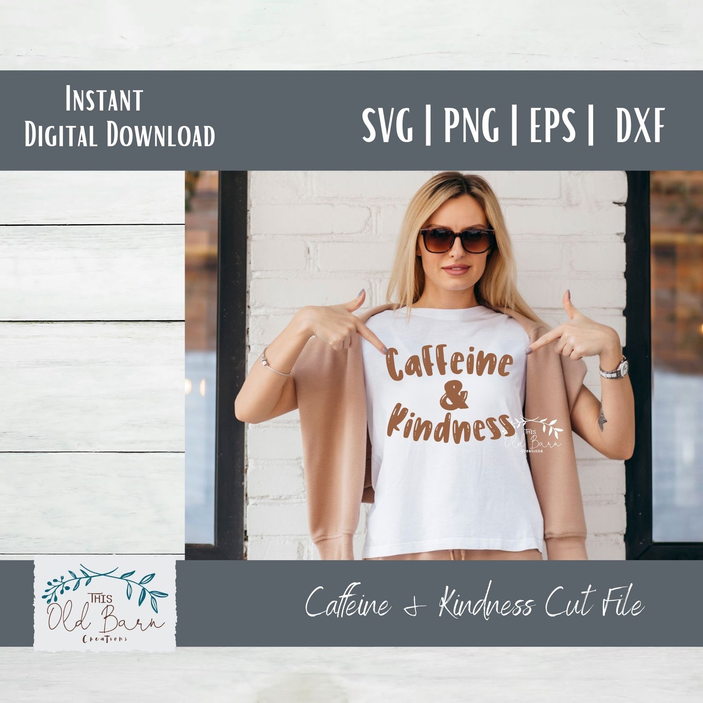 Caffeine & Kindness Digital Download | Cutting File | Stencil File |